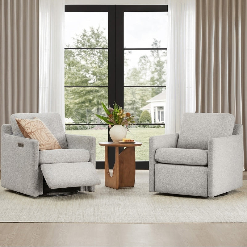 Fauteuil d'appoint pivotant Nora Power avec repose-pieds électriques