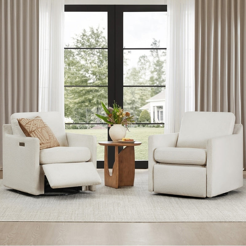 Fauteuil d'appoint pivotant Nora Power avec repose-pieds électriques
