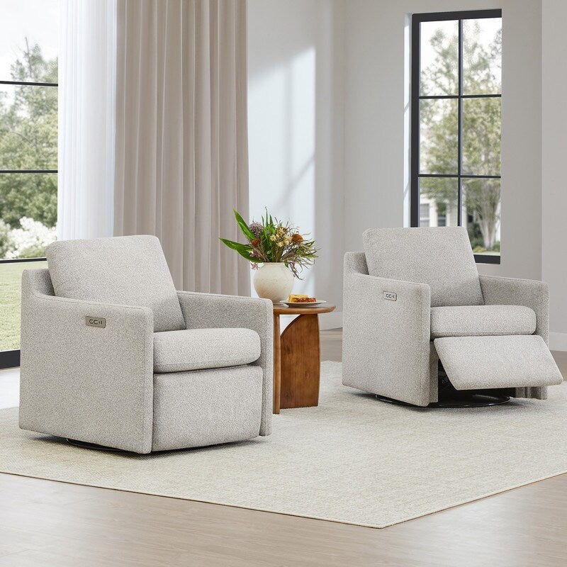 Fauteuil d'appoint pivotant Nora Power avec repose-pieds électriques