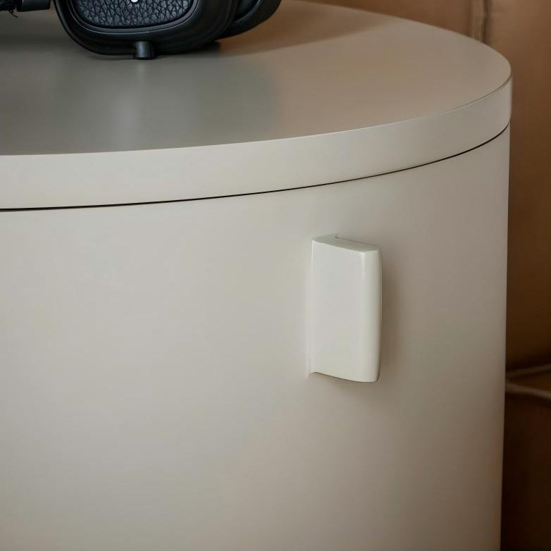 Cream Cylinder Nightstand