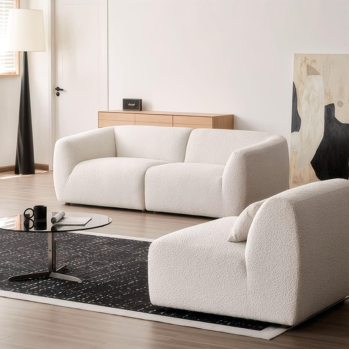 Snuggle Cloud Cream Boucle Sofa