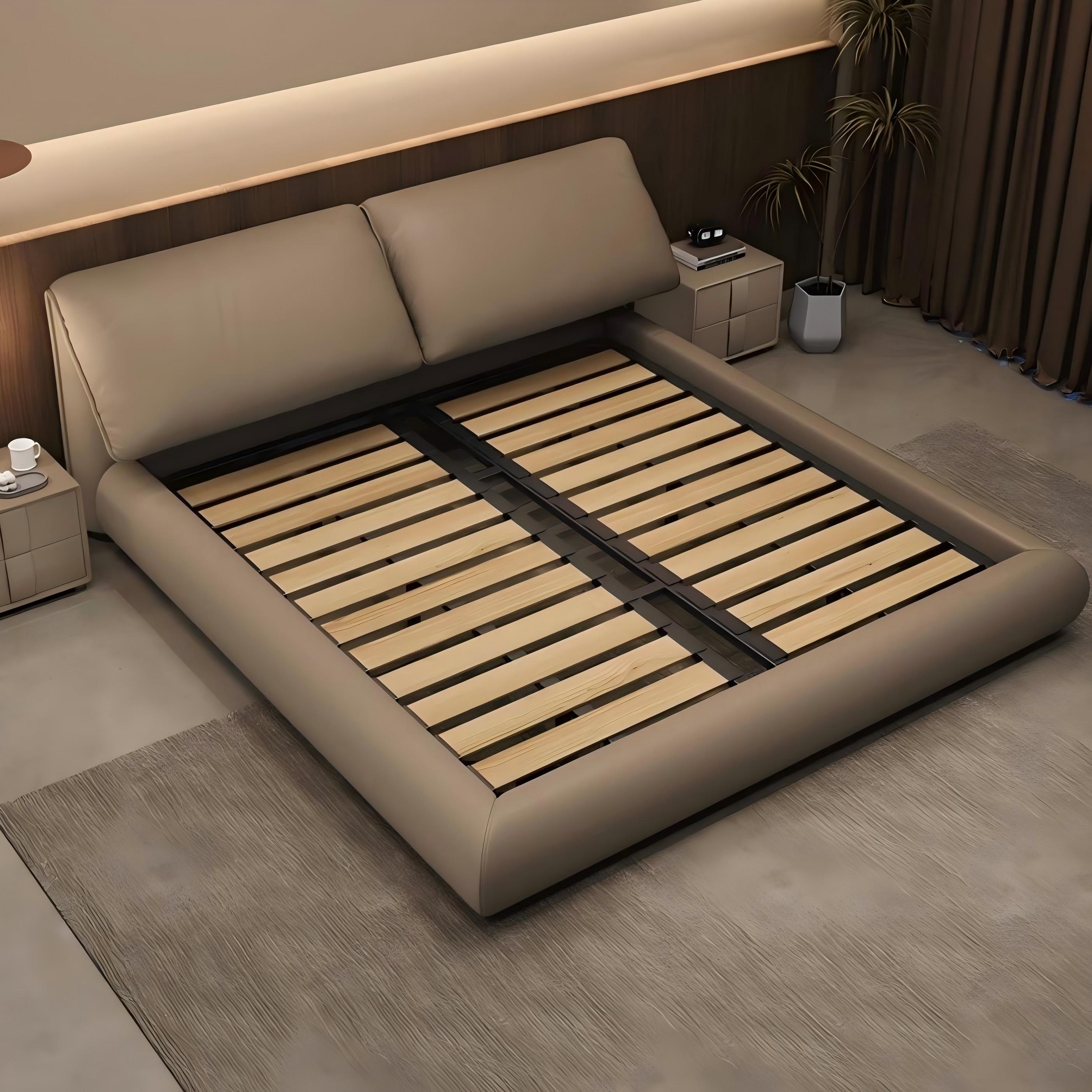 Latte Bliss Leather Bed