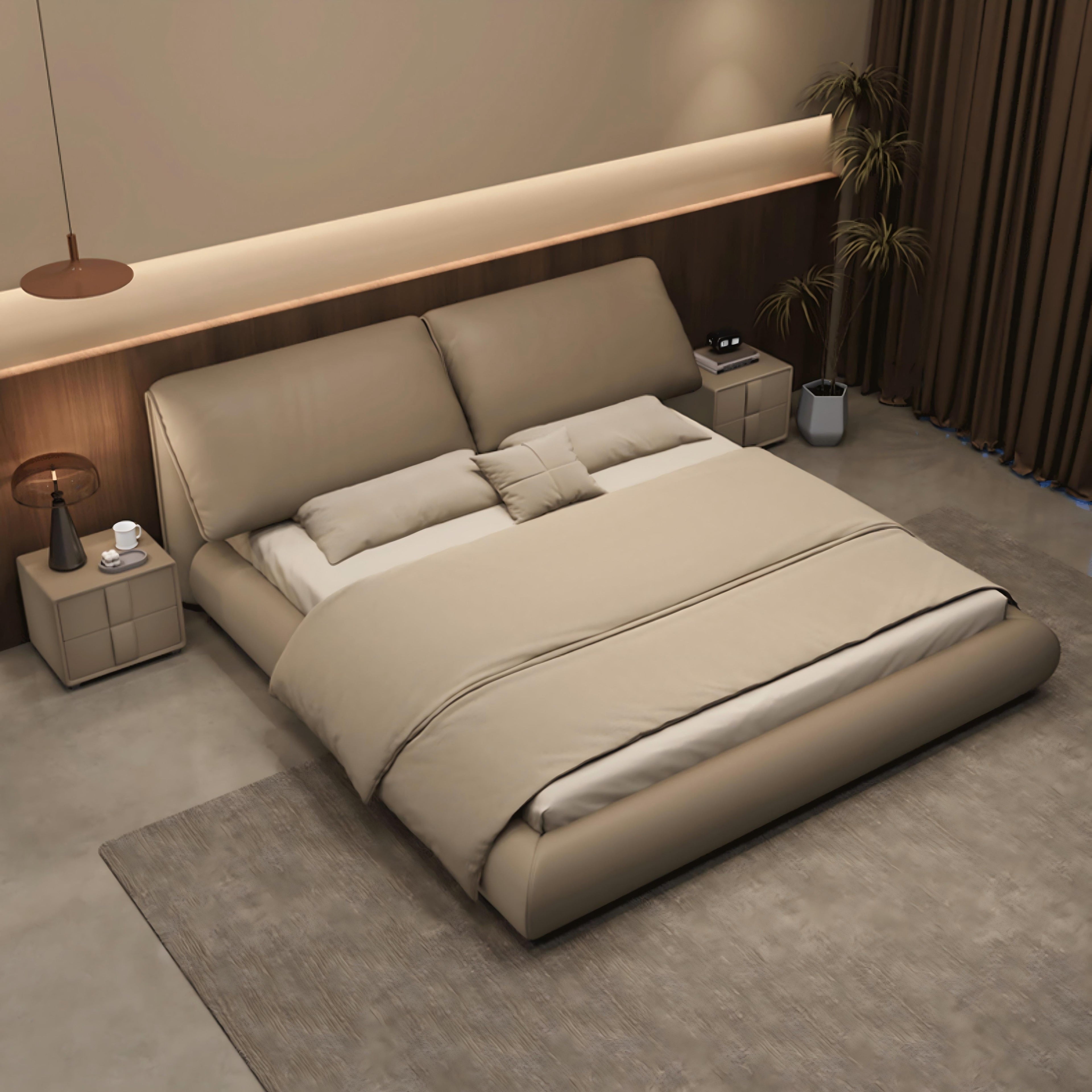 Latte Bliss Leather Bed