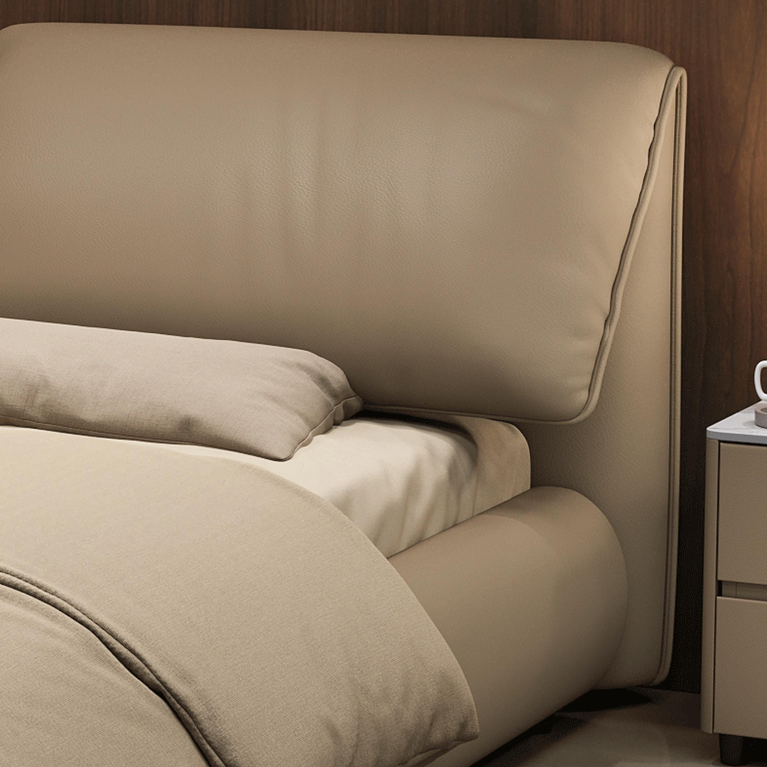 Latte Bliss Leather Bed