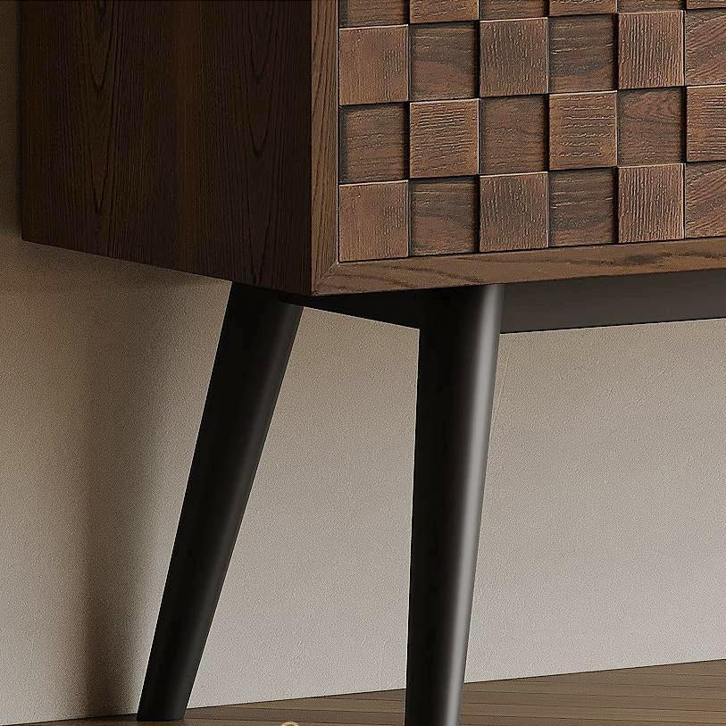 Arden Dark Walnut Woven Sideboard Cabinet