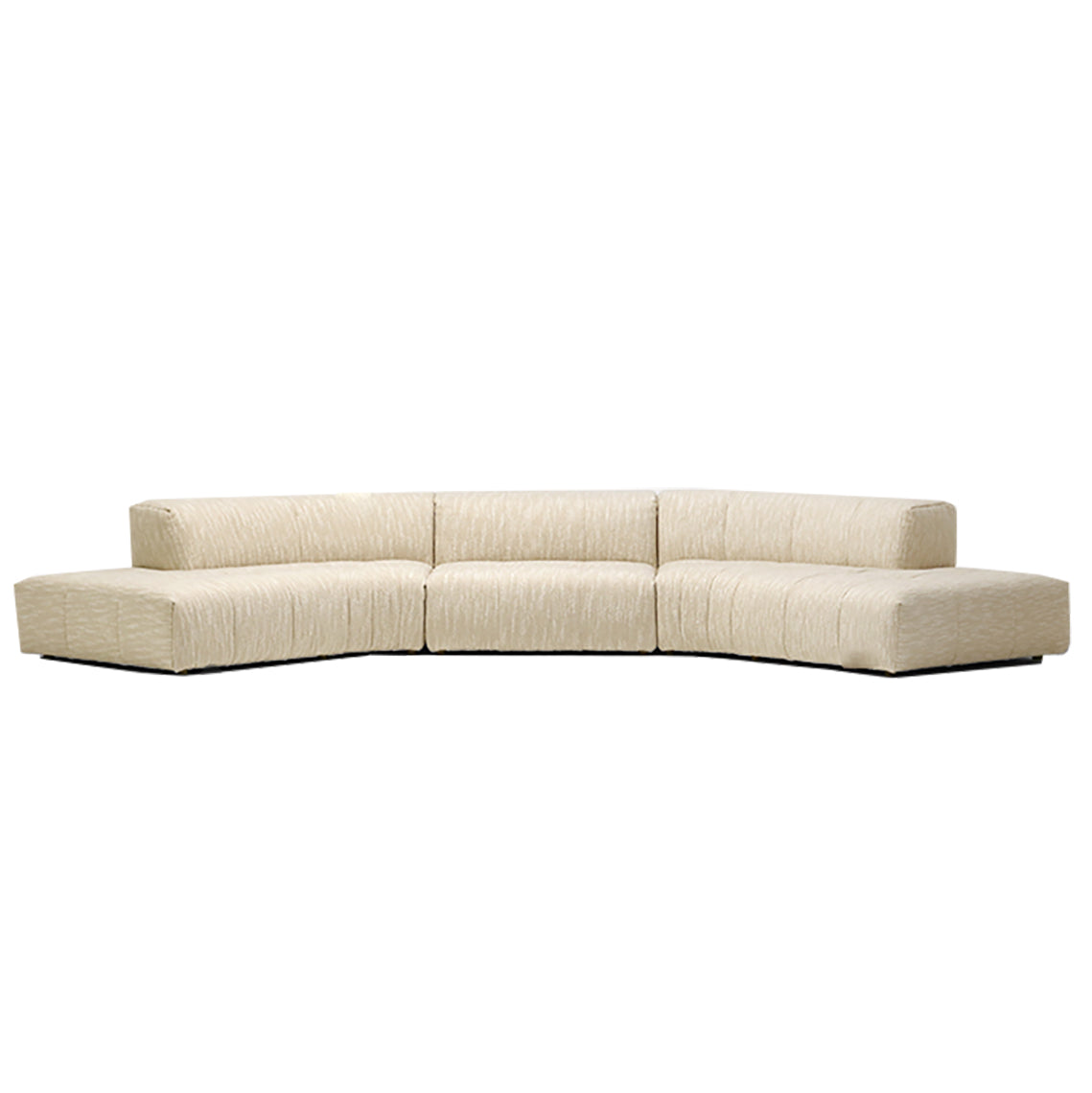 Almond Cream Curved Sectional Sofa