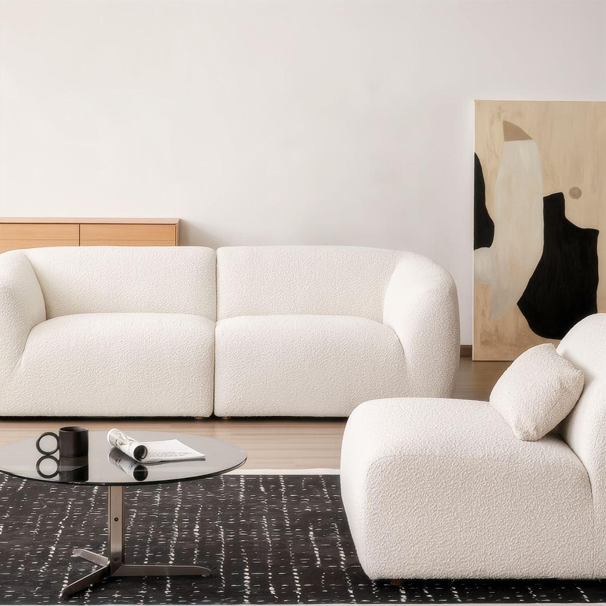 Snuggle Cloud Cream Boucle Sofa