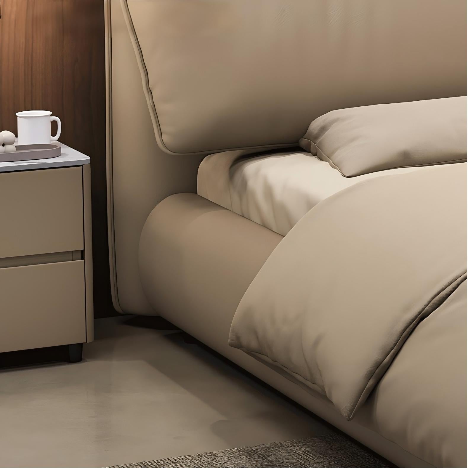 Latte Bliss Leather Bed