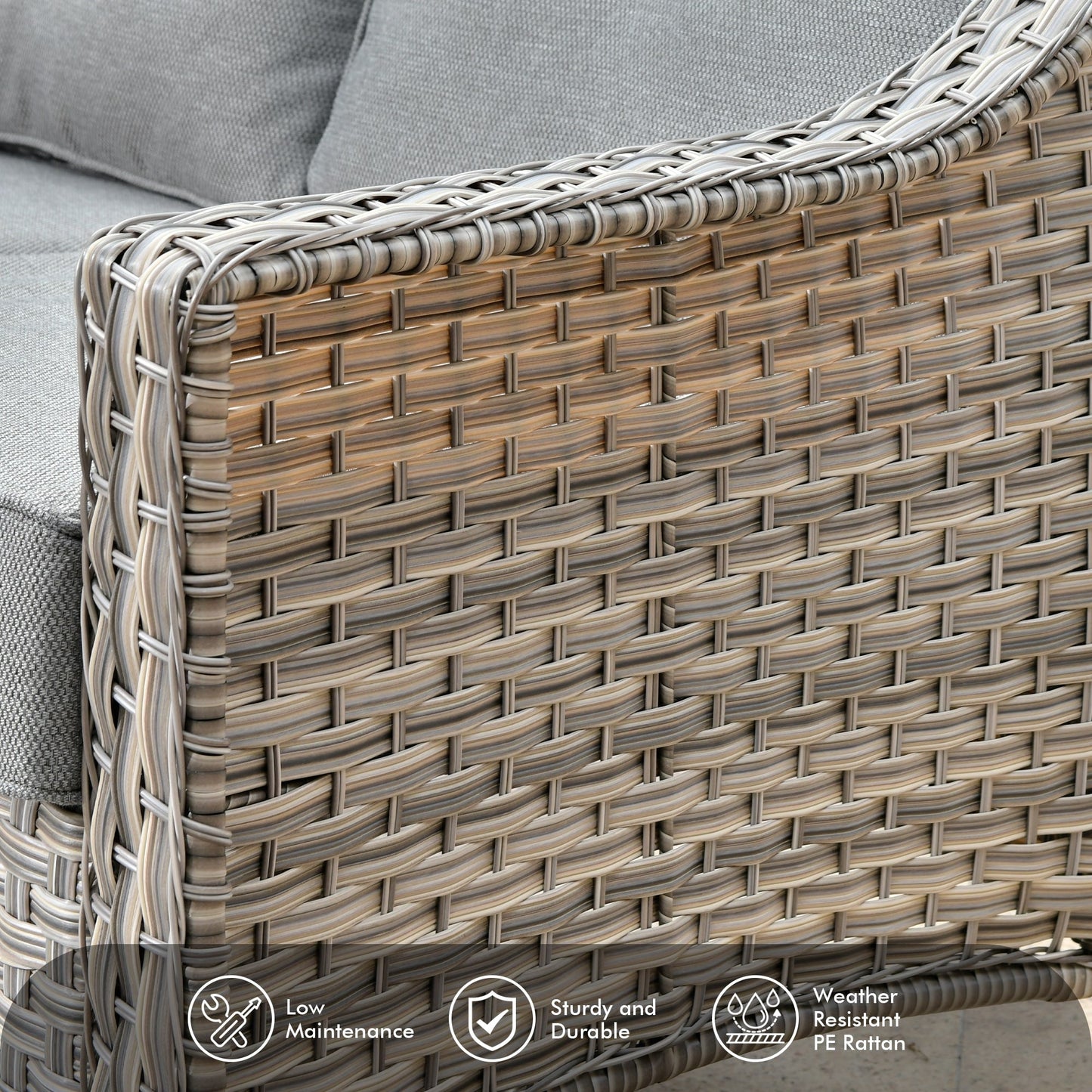 Ensemble de 5 chaises pivotantes d'extérieur en osier OVIOS avec table à énergie solaire
