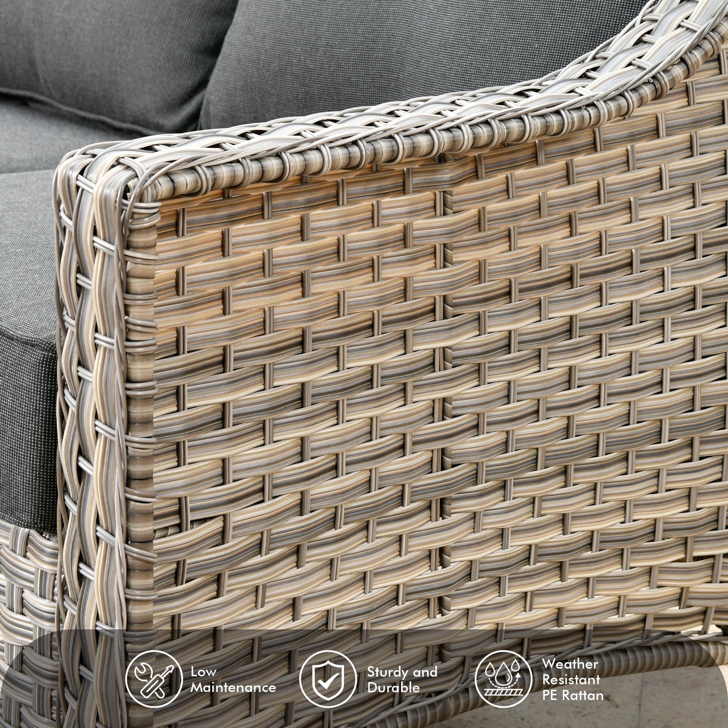 Ensemble de 5 chaises pivotantes d'extérieur en osier OVIOS avec table à énergie solaire