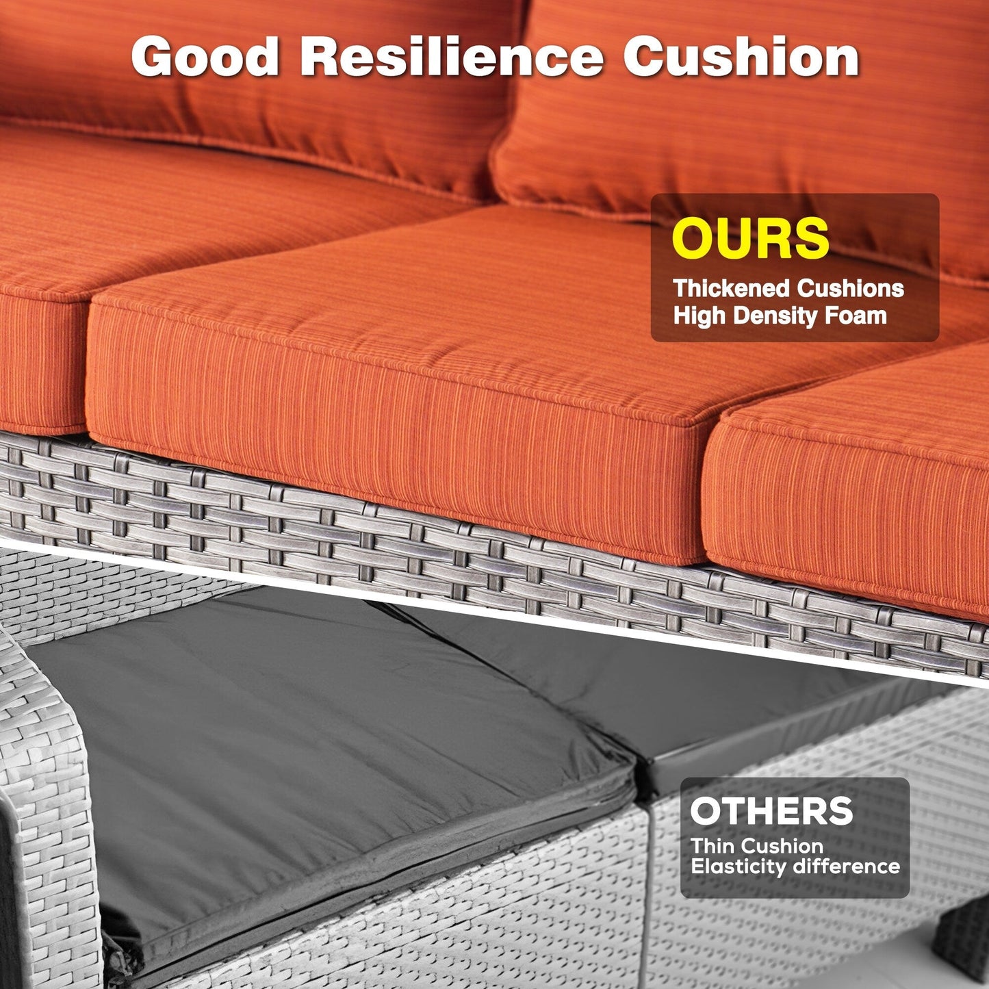 Ensemble de conversation en osier OVIOS 6 pièces avec chaises pivotantes