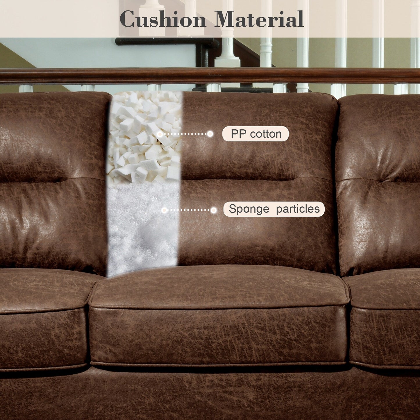 Canapé d'intérieur OVIOS avec coussin moelleux et pieds en bois