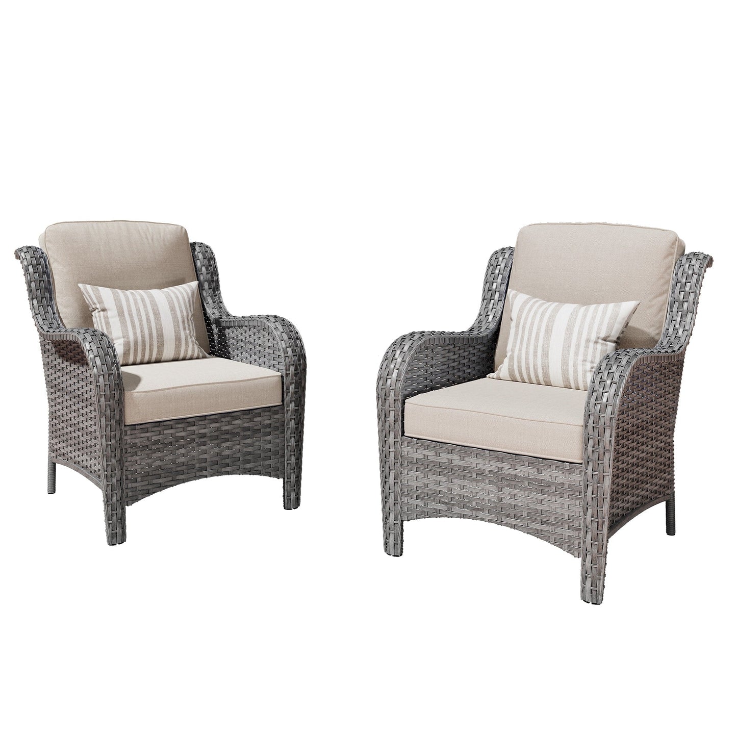 Ensemble de 2 chaises de patio en osier OVIOS