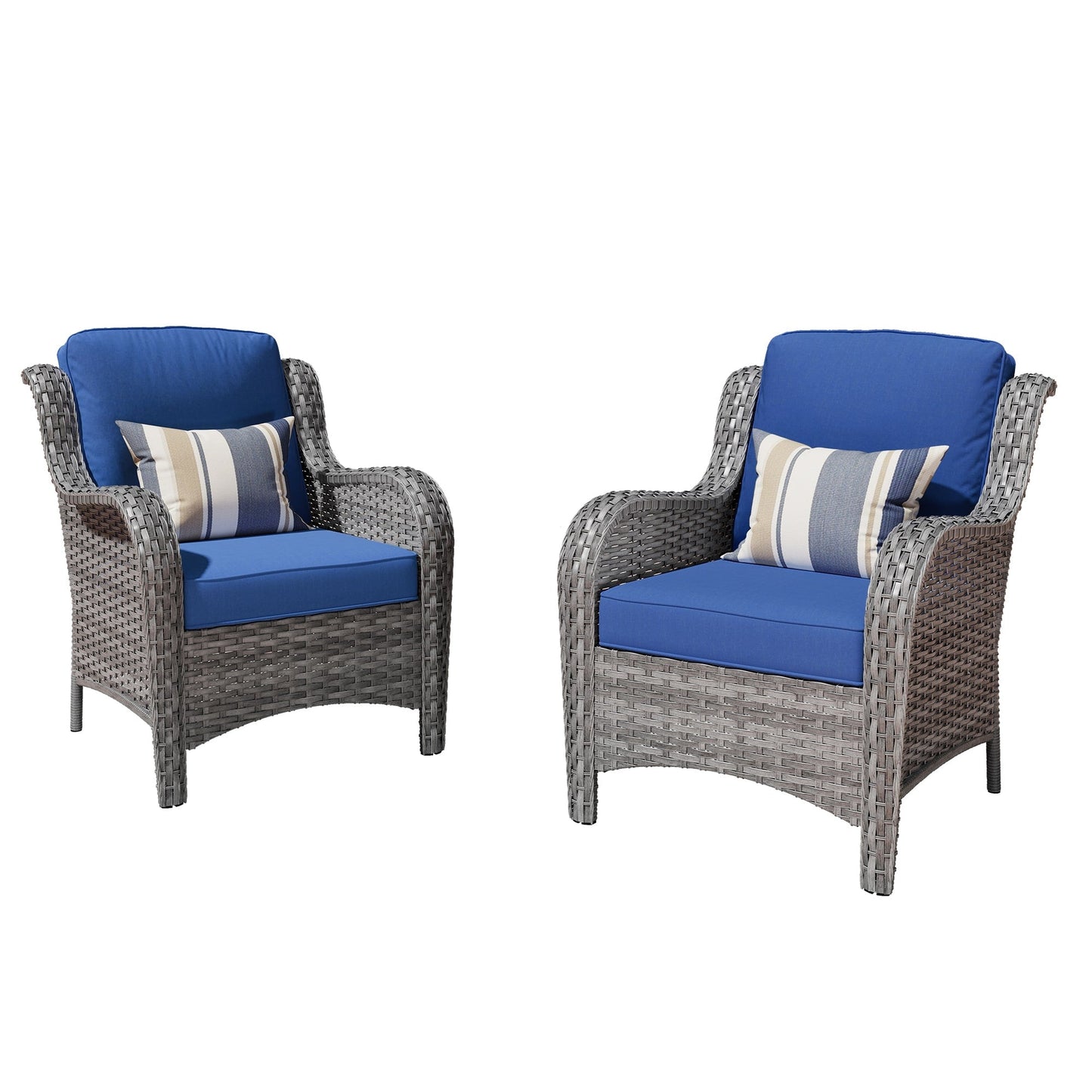 Ensemble de 2 chaises de patio en osier OVIOS