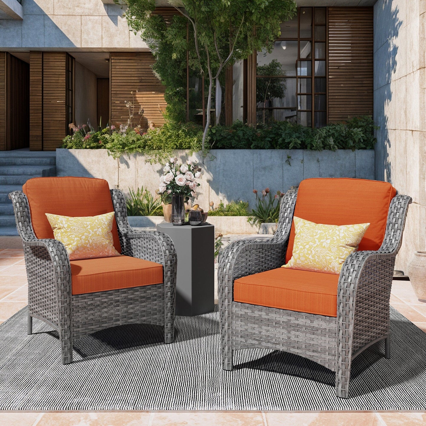 Ensemble de 2 chaises de patio en osier OVIOS