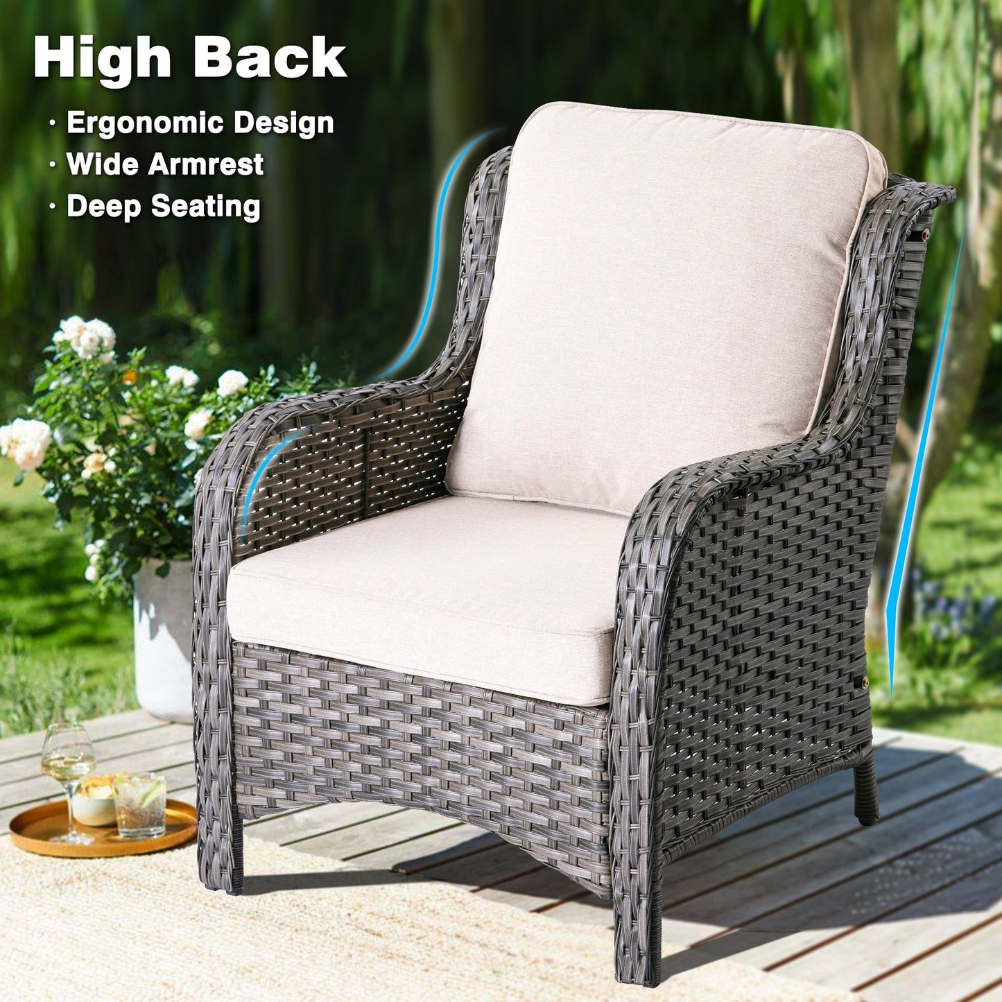 Ensemble de 2 chaises de patio en osier OVIOS