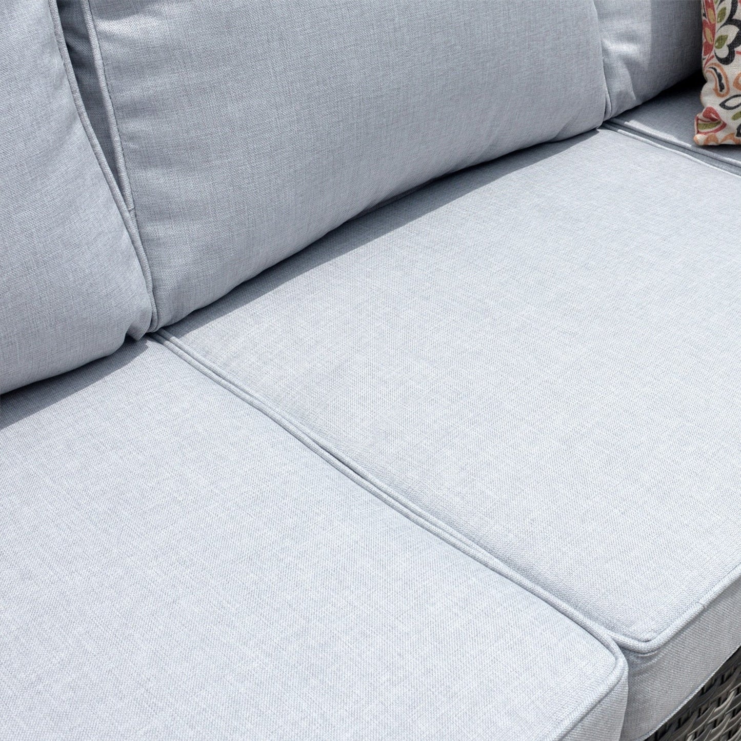 Ensemble de meubles de patio OVIOS 7 pièces en osier avec chaises pivotantes à bascule