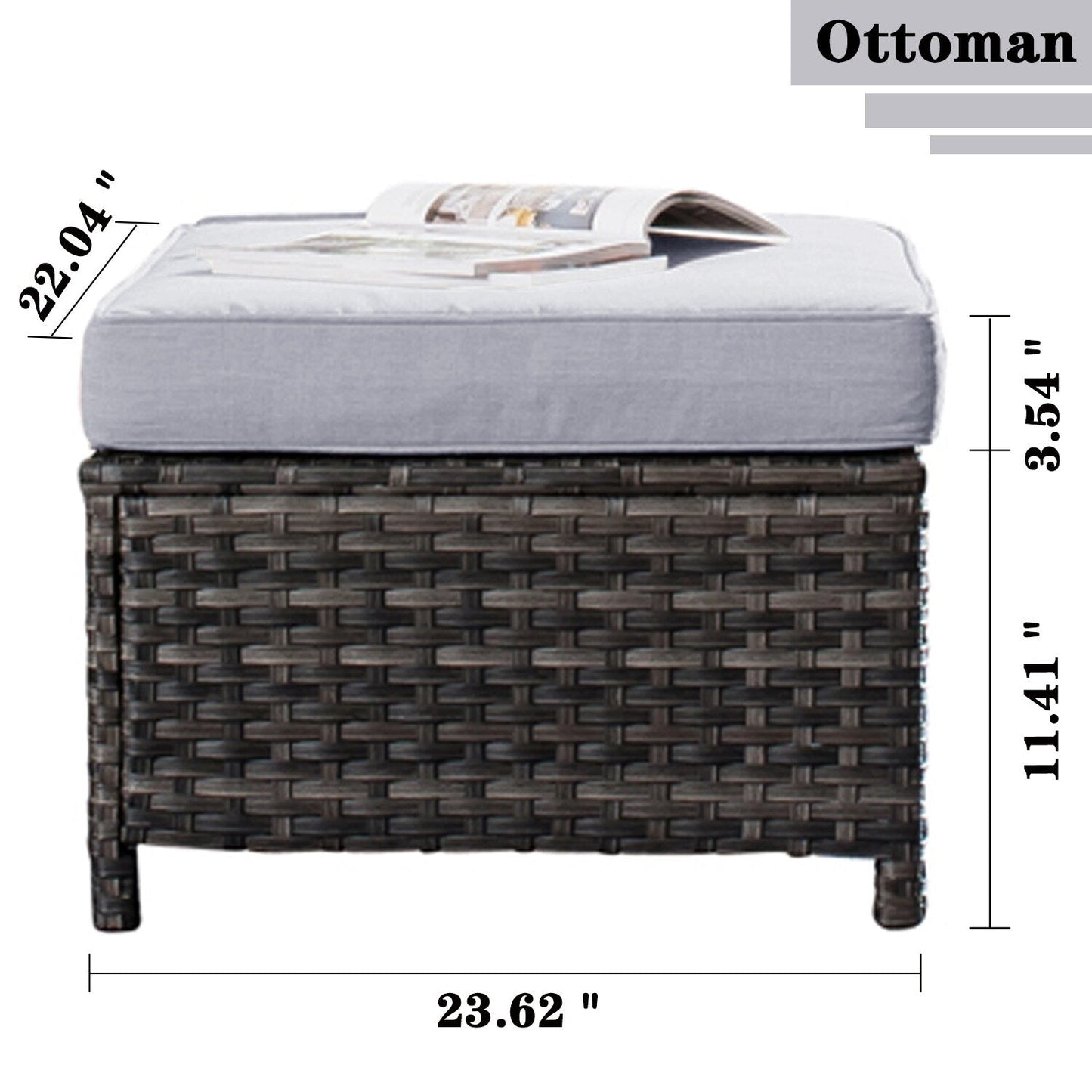 Ensemble de meubles de patio OVIOS 7 pièces en osier avec chaises pivotantes à bascule