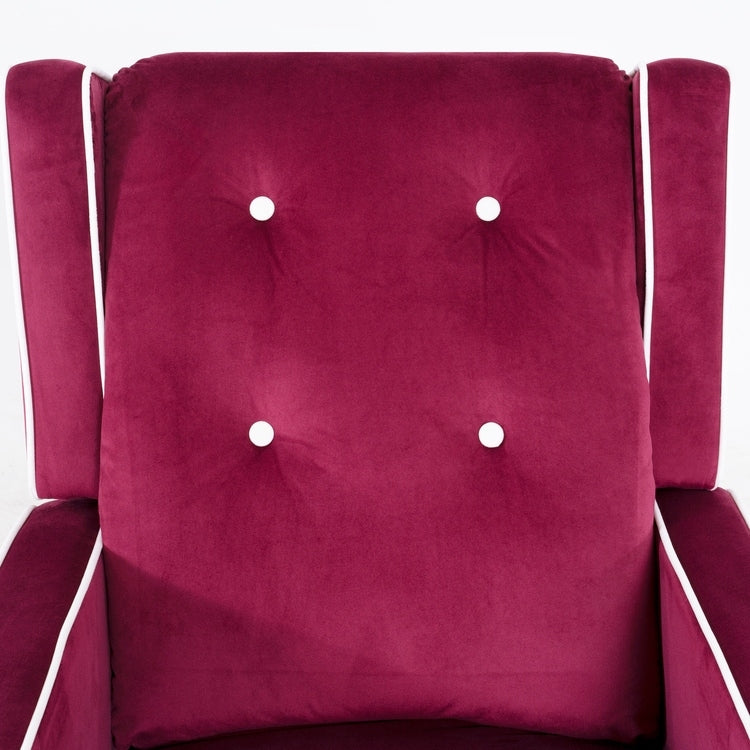 Fauteuil inclinable pivotant Octavia en microfibre et bois massif, pour salon et chambre à coucher