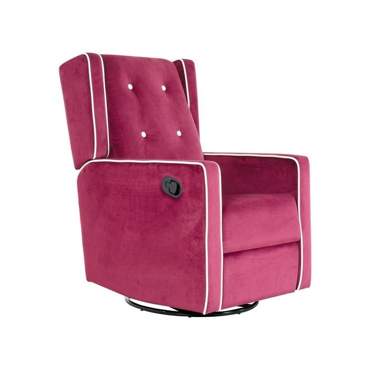 Fauteuil inclinable pivotant Octavia en microfibre et bois massif, pour salon et chambre à coucher