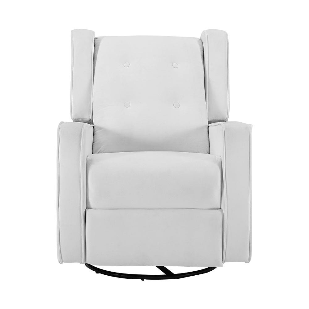 Fauteuil inclinable pivotant Octavia en microfibre et bois massif, pour salon et chambre à coucher