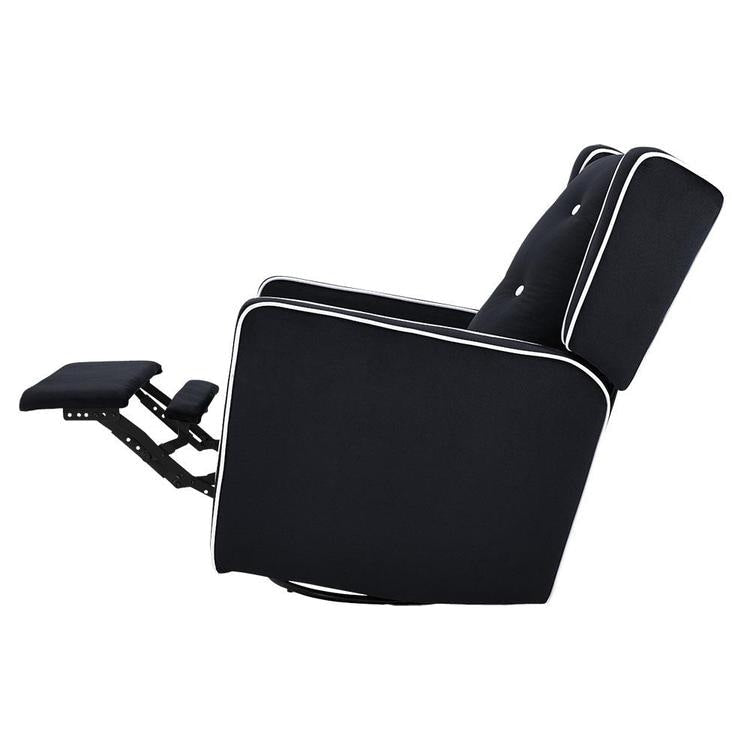 Fauteuil inclinable pivotant Octavia en microfibre et bois massif, pour salon et chambre à coucher