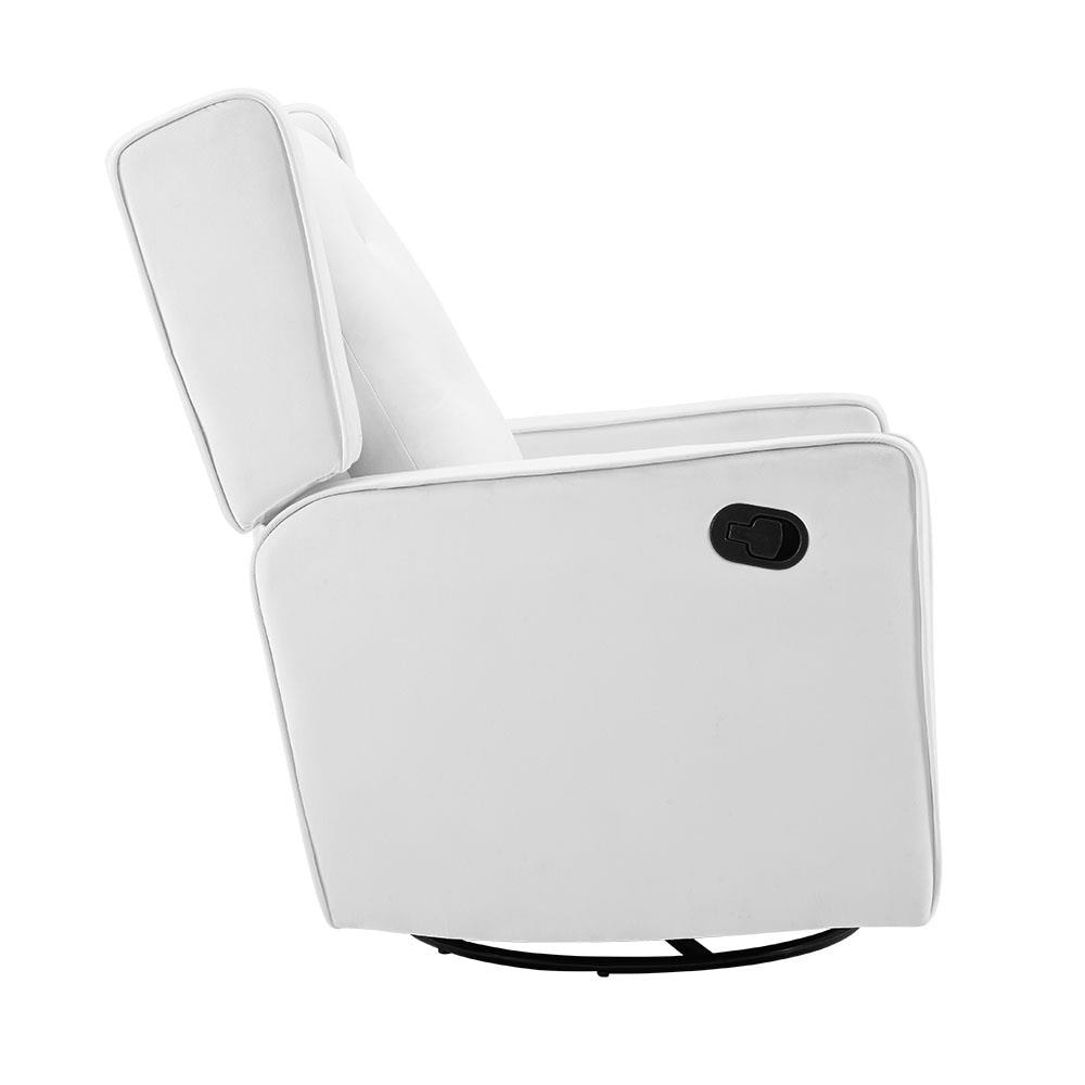 Fauteuil inclinable pivotant Octavia en microfibre et bois massif, pour salon et chambre à coucher