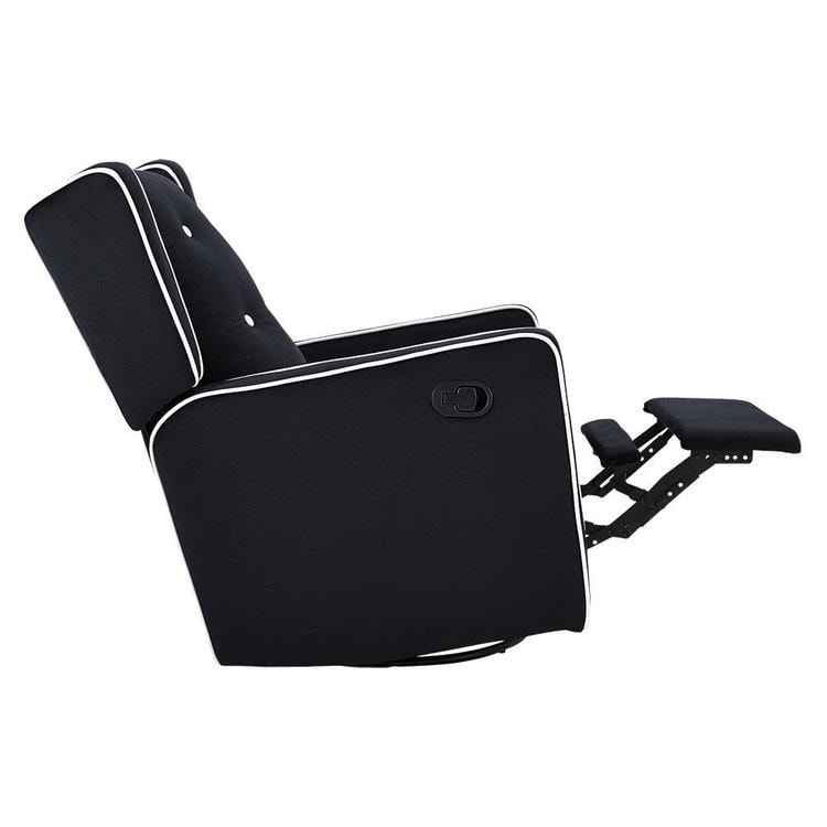 Fauteuil inclinable pivotant Octavia en microfibre et bois massif, pour salon et chambre à coucher