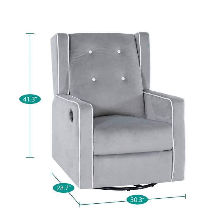 Fauteuil inclinable pivotant Octavia en microfibre et bois massif, pour salon et chambre à coucher