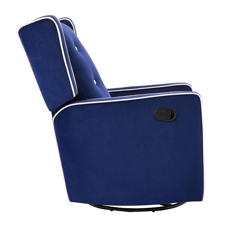 Fauteuil inclinable pivotant Octavia en microfibre et bois massif, pour salon et chambre à coucher