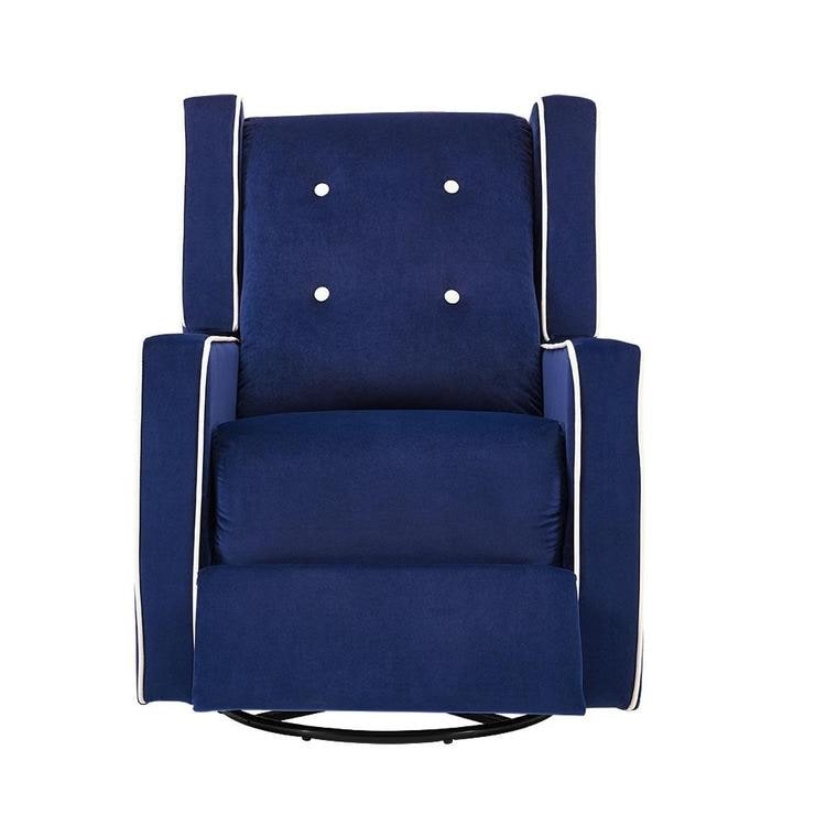 Fauteuil inclinable pivotant Octavia en microfibre et bois massif, pour salon et chambre à coucher
