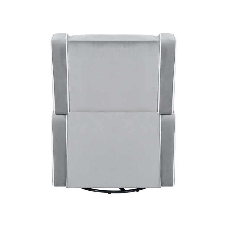 Fauteuil inclinable pivotant Octavia en microfibre et bois massif, pour salon et chambre à coucher