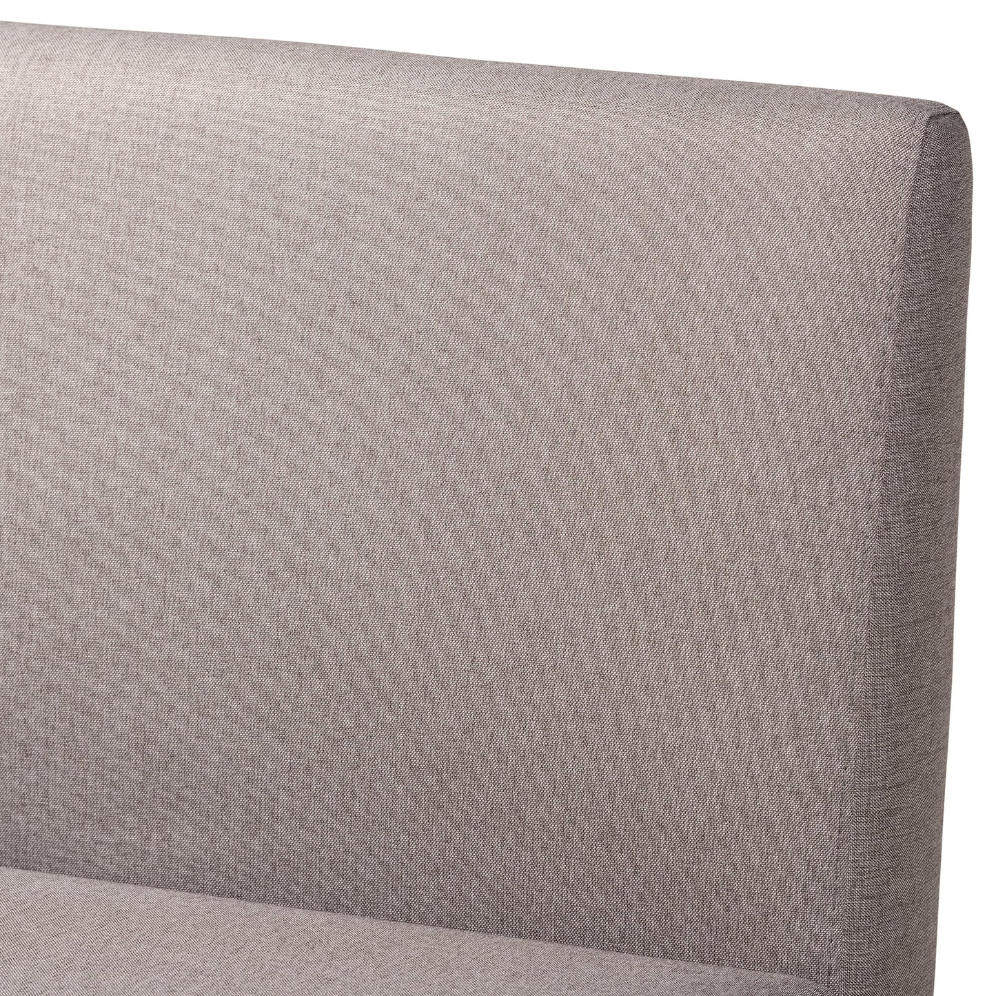 Ensemble de banquette de coin repas 2 pièces en tissu gris et bois de noyer Odessa