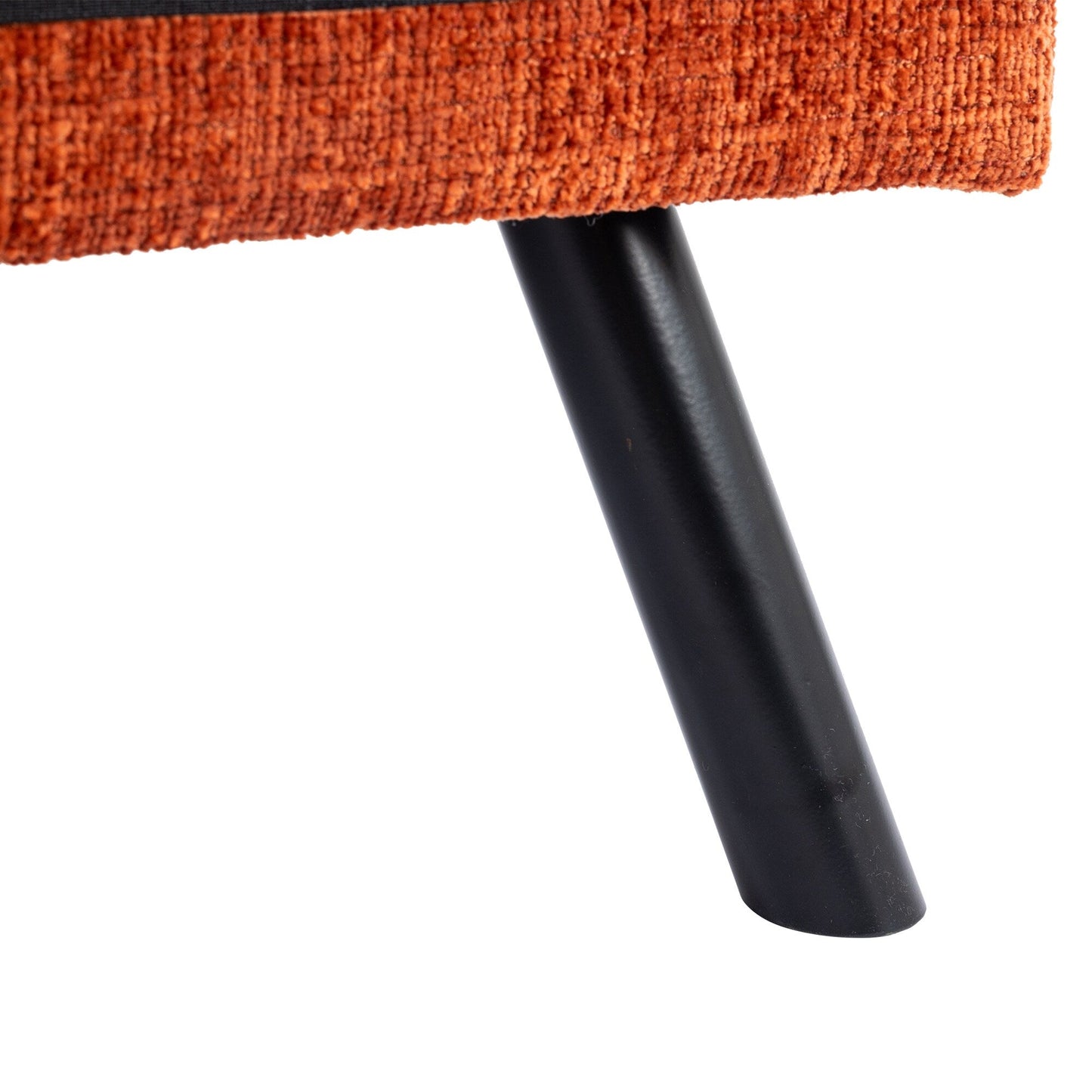 Canapé-lit convertible en chenille orange 75,6 avec pieds en métal pour salon