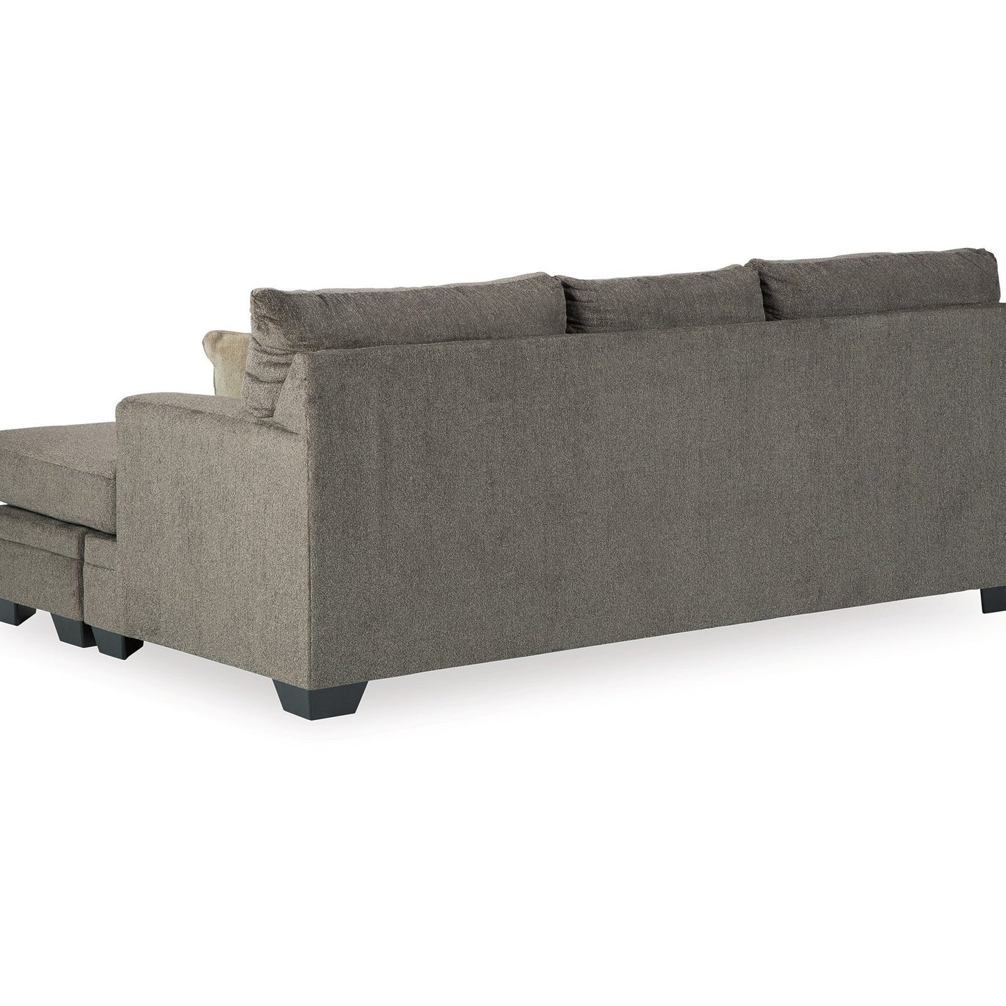 Canapé-méridienne Orsten, chenille gris ardoise, 4 coussins décoratifs, 233 cm