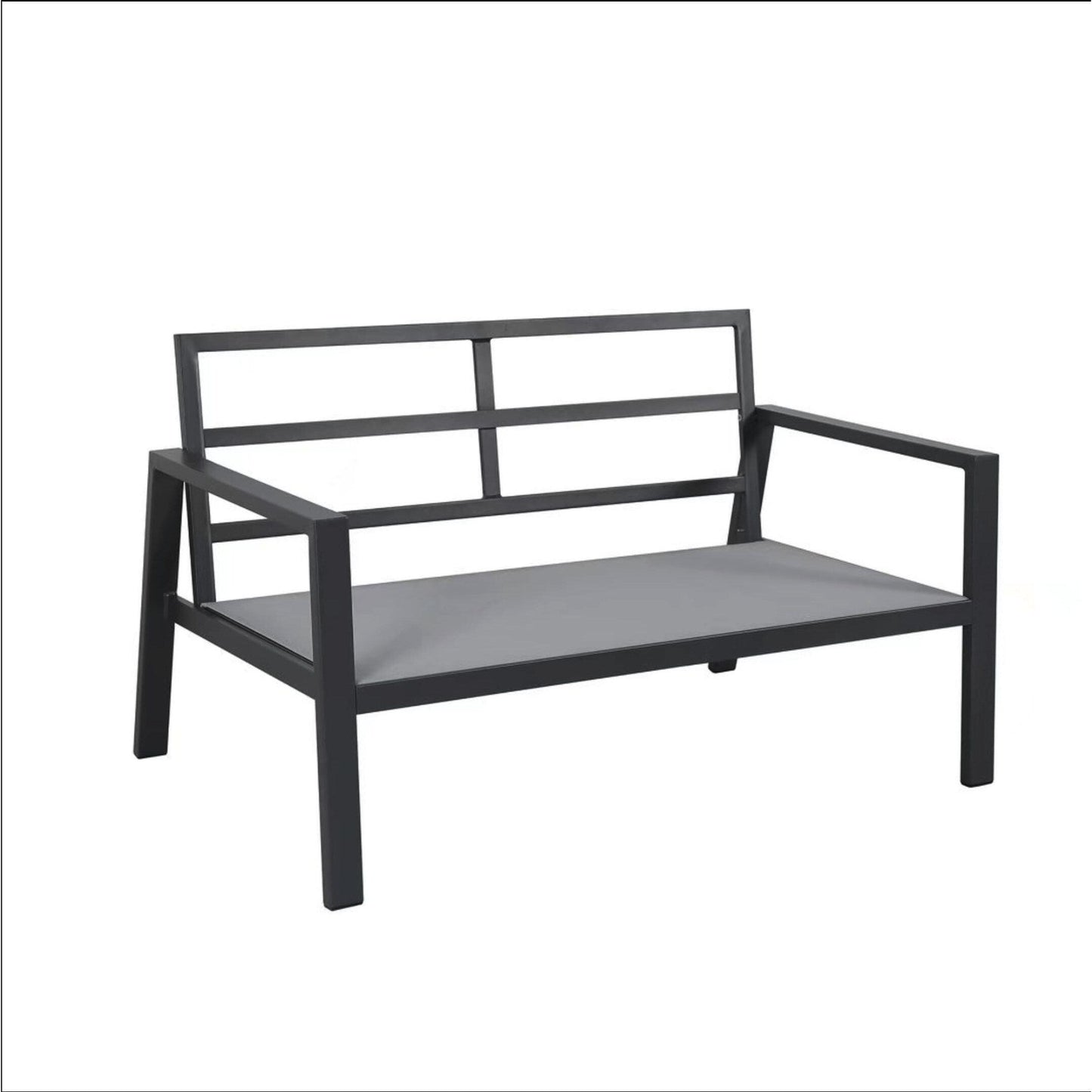 Ensemble de conversation d'extérieur 4 pièces en aluminium rembourré