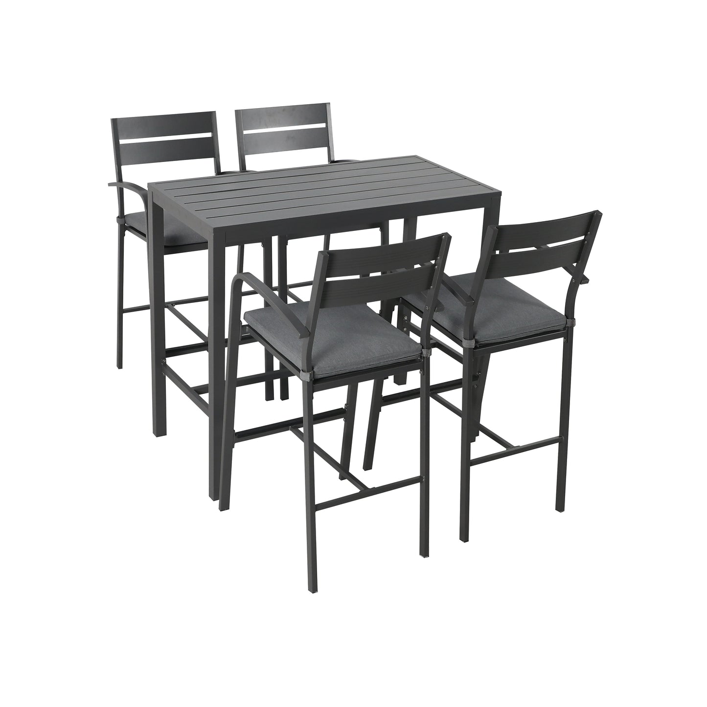 Ensemble de bar en aluminium 5 pièces pour patio
