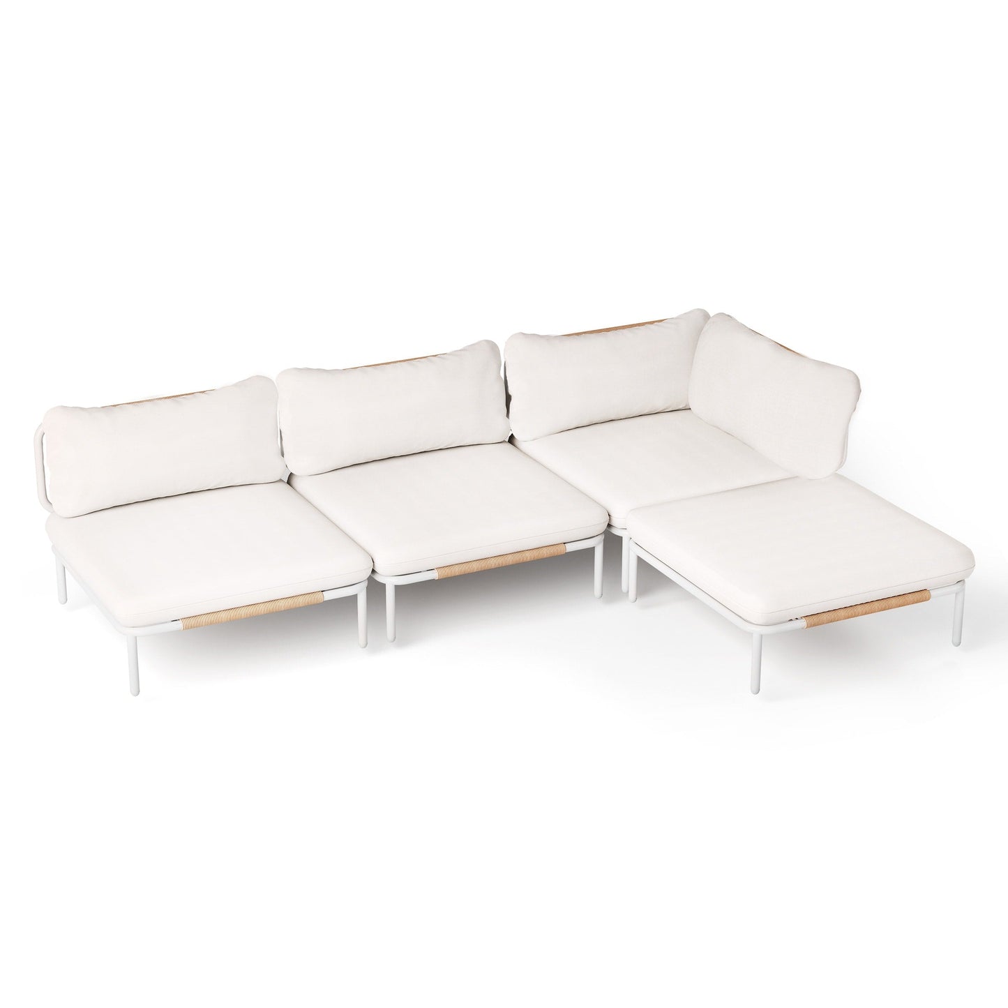 Ensemble de canapé sectionnel rembourré pour extérieur, ensemble de conversation pour meubles de patio, combinaison libre