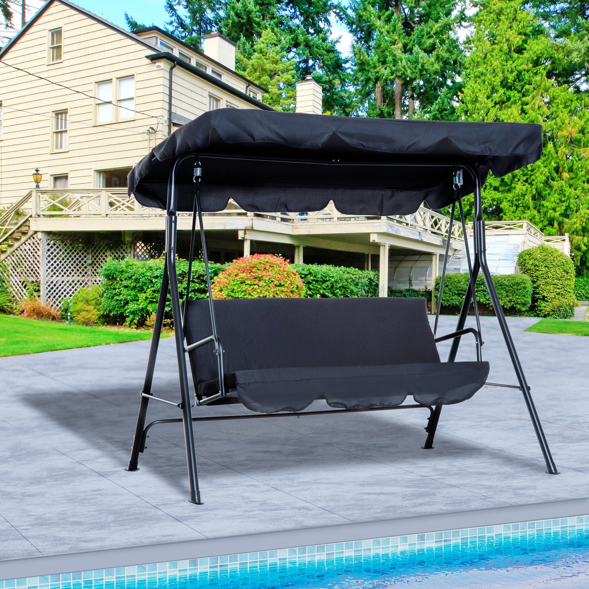 Outsunny 3-Person Porch Lawn Swing