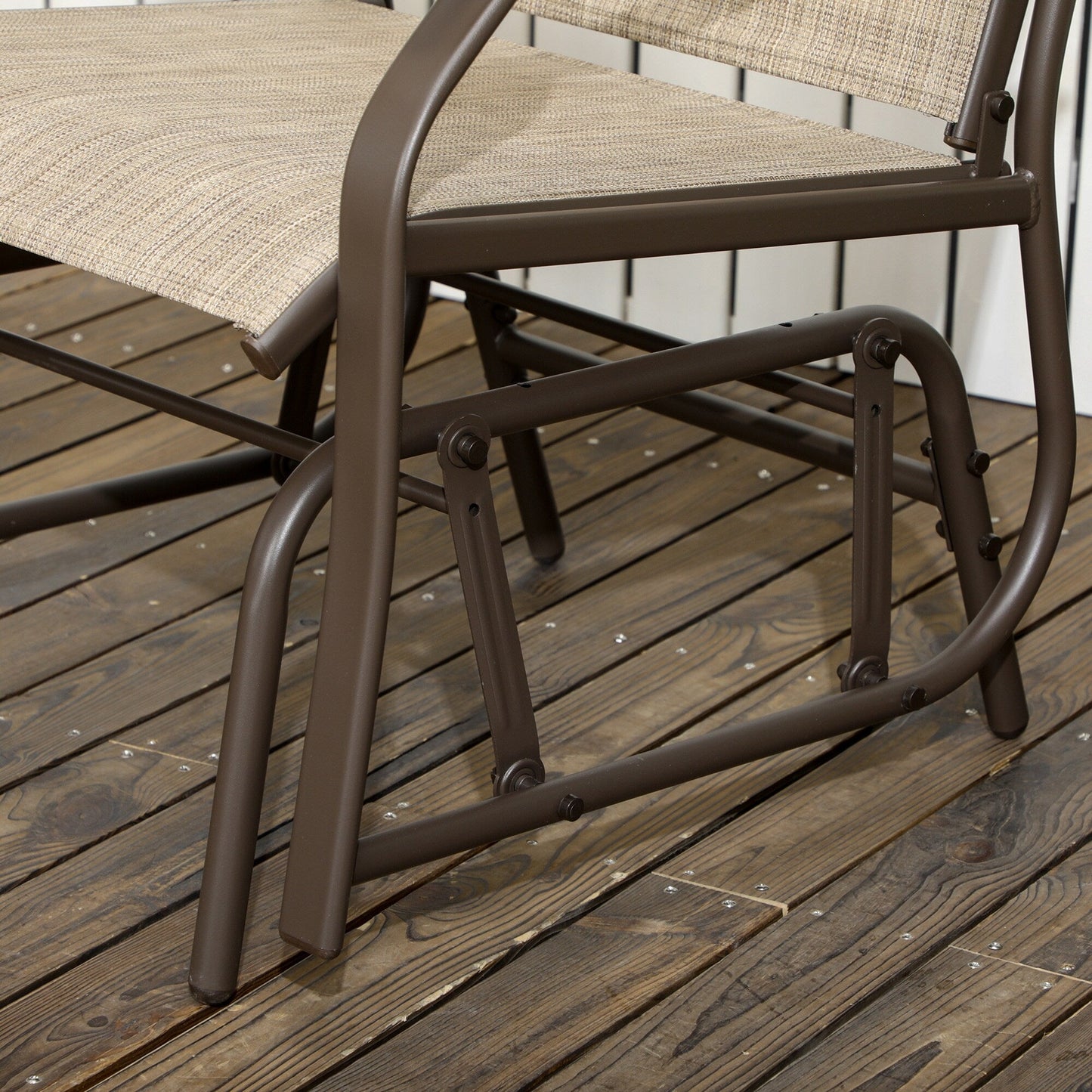 Outsunny Ensemble de 3 chaises d'extérieur avec table basse et 2 balancelles à bascule pour patio en tissu respirant