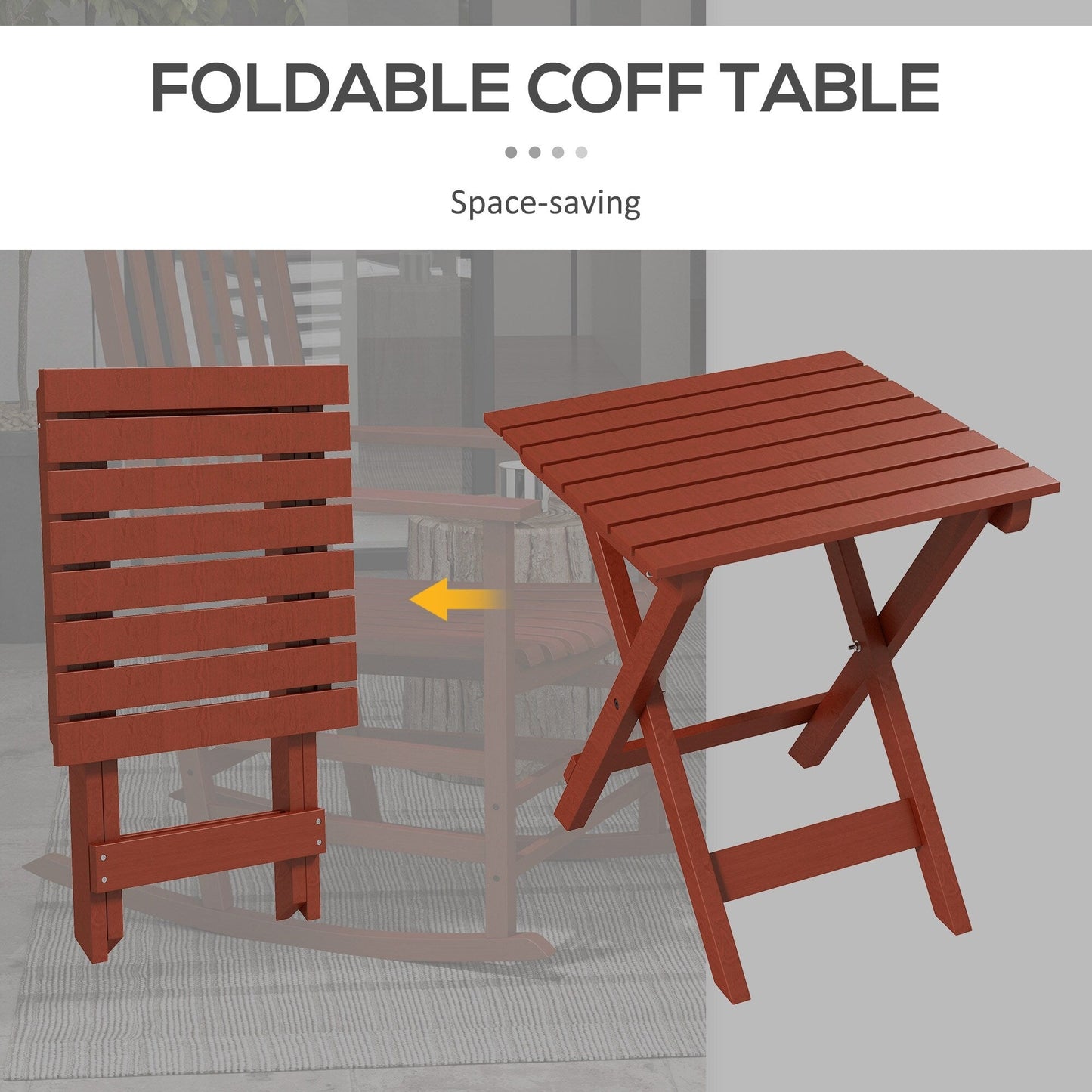 Ensemble de chaises à bascule en bois Outsunny avec table d'appoint pliable, chaises à bascule d'extérieur