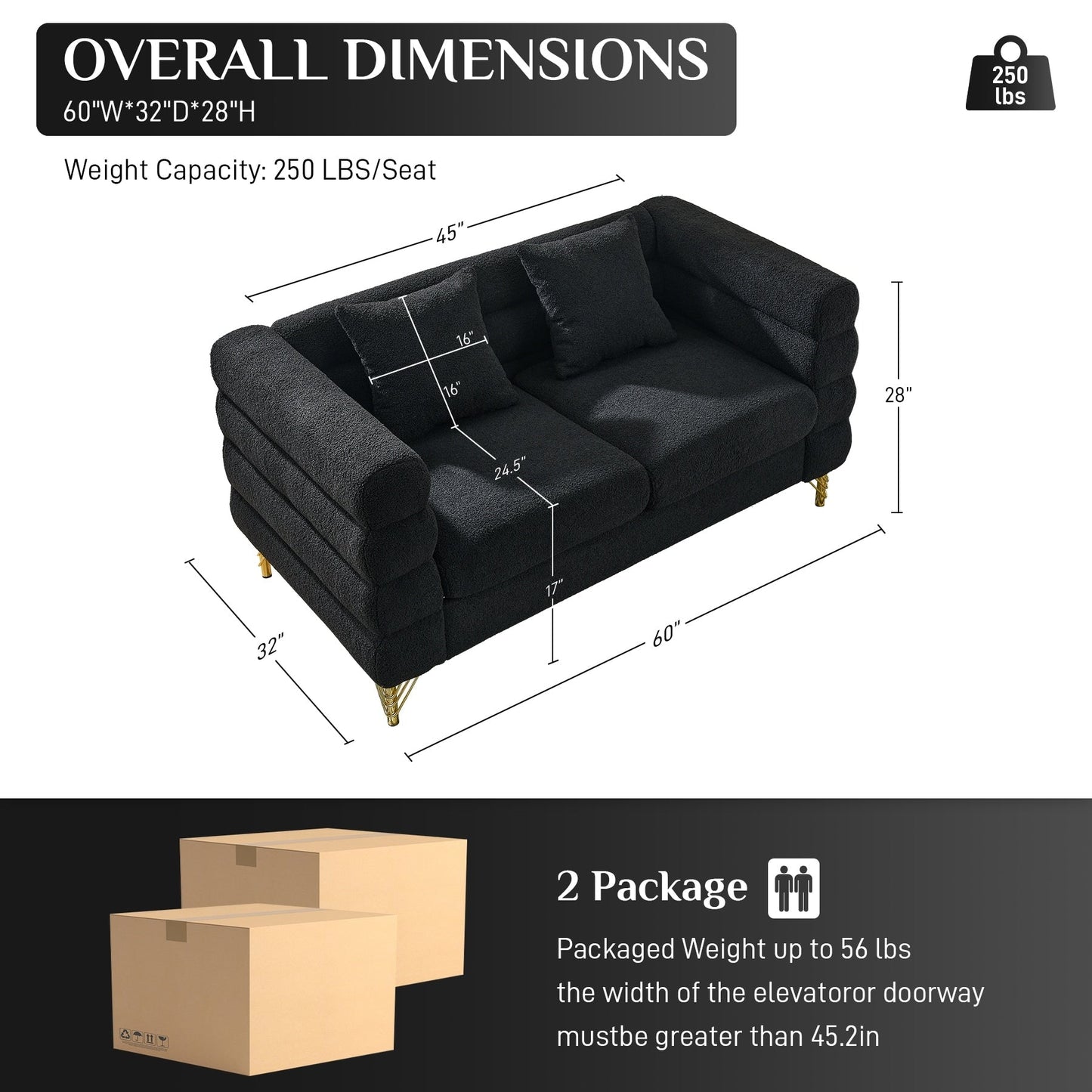 Canapé Ouyessir Mid-Century pour chambre, salon, bureau, appartement