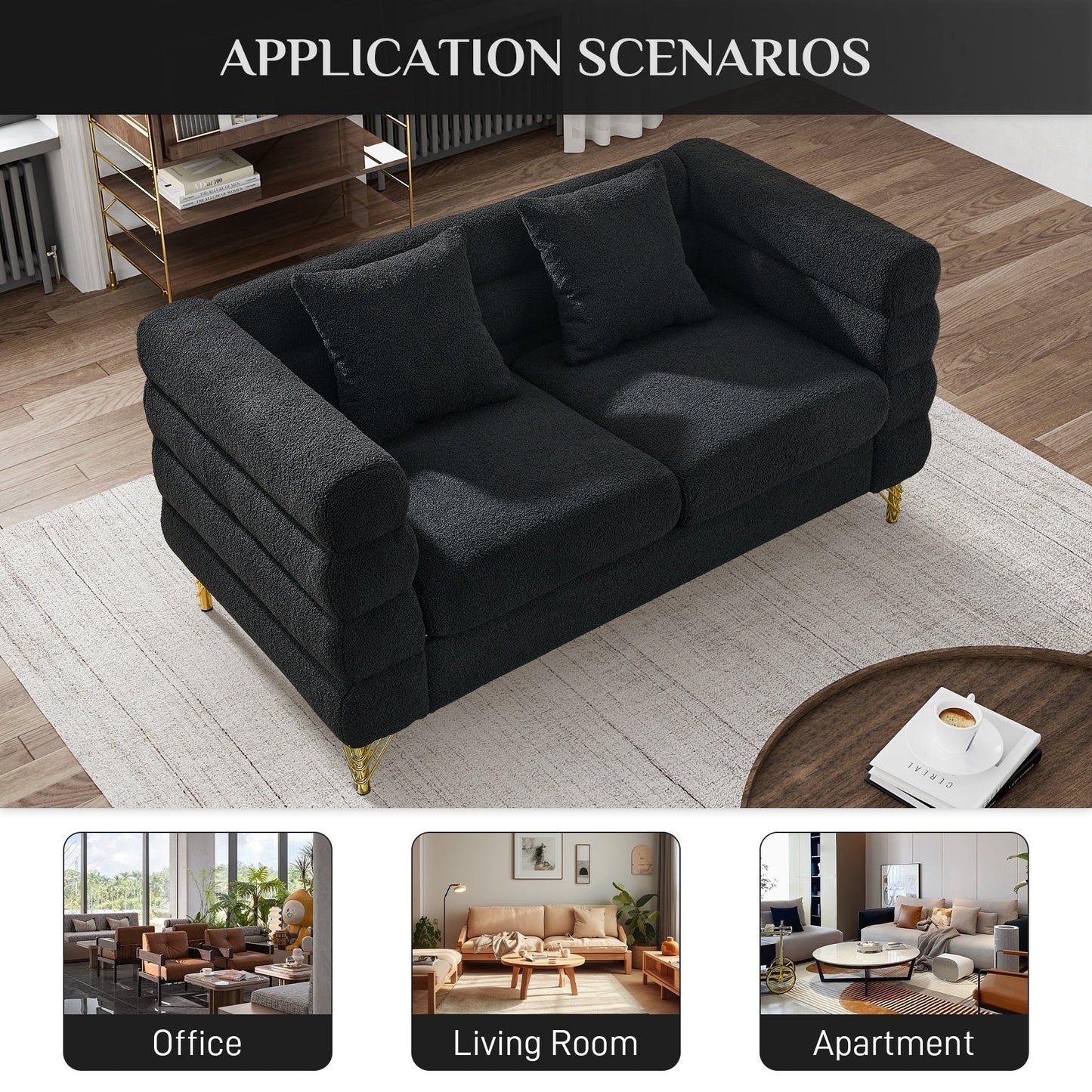 Canapé Ouyessir Mid-Century pour chambre, salon, bureau, appartement