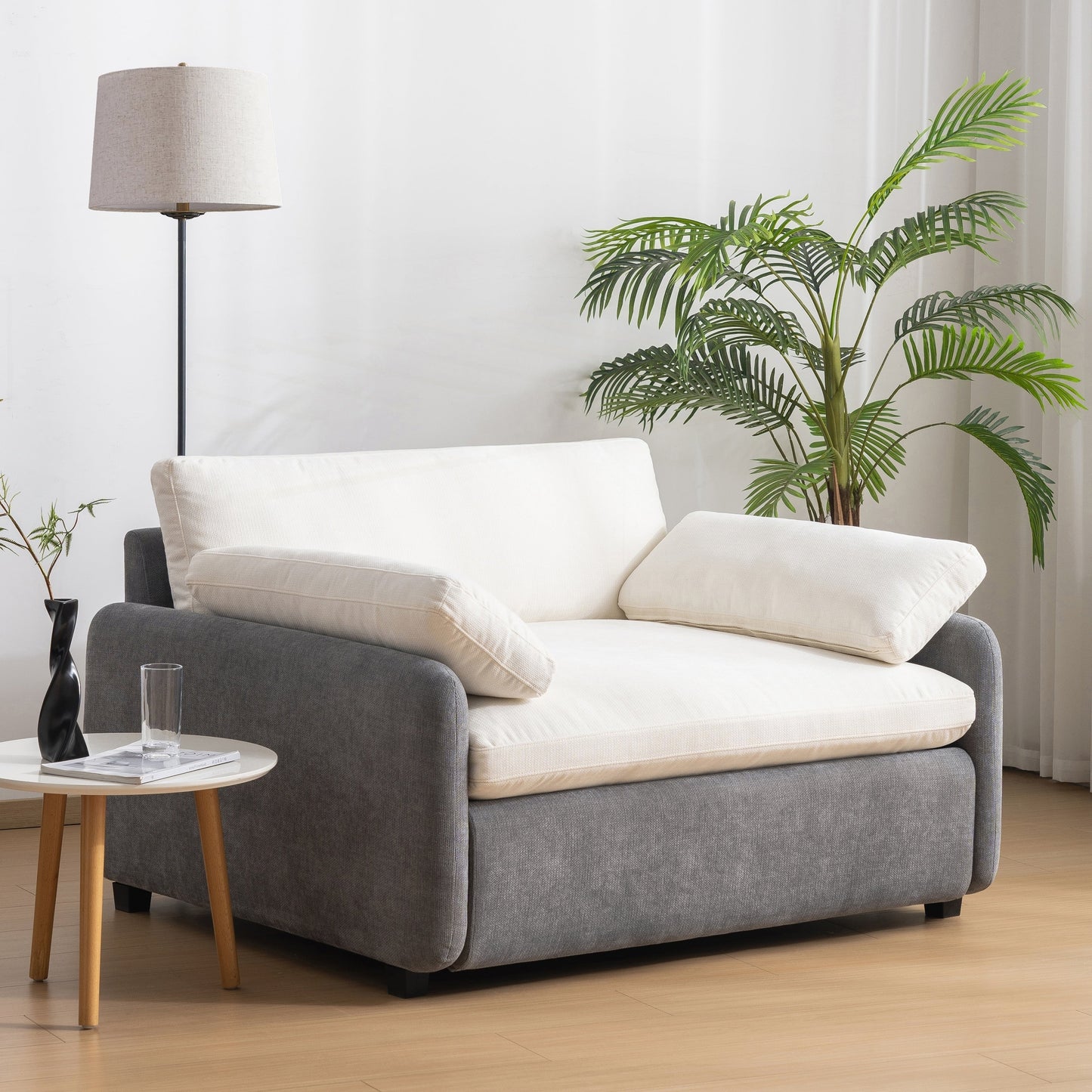 Fauteuil simple surdimensionné en chenille