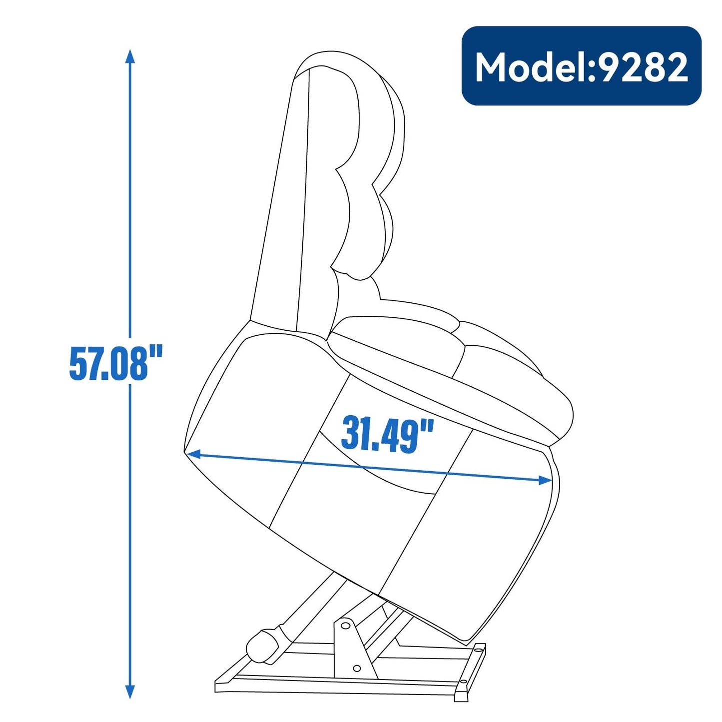 Fauteuil inclinable électrique surdimensionné à deux moteurs, positions infinies, avec massage en 8 points et chauffage lombaire, télécommande électrique