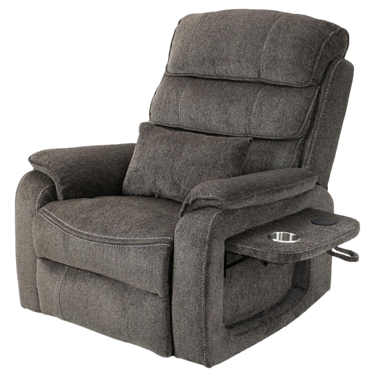 Fauteuil inclinable électrique surdimensionné avec massage thermique, position allongée à 180°