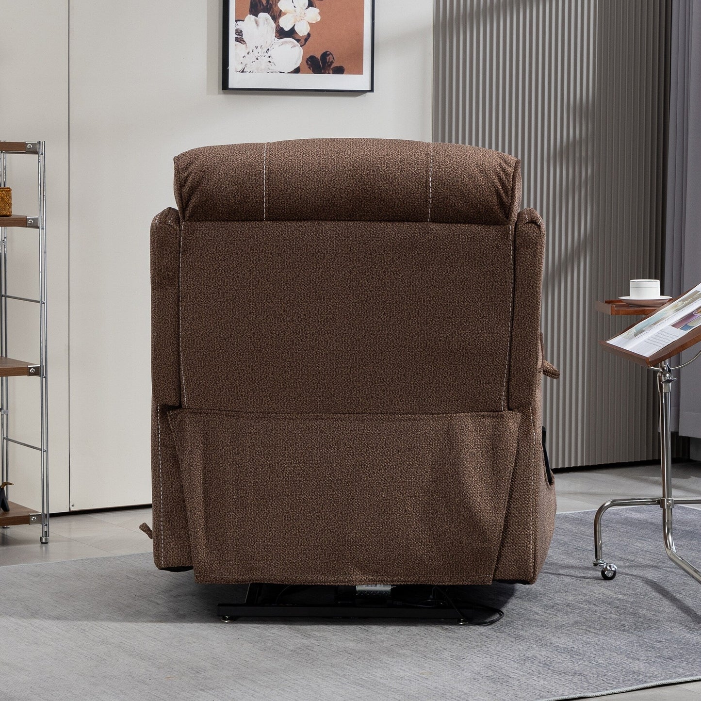 Fauteuil inclinable électrique surdimensionné avec massage thermique, position allongée à 180°