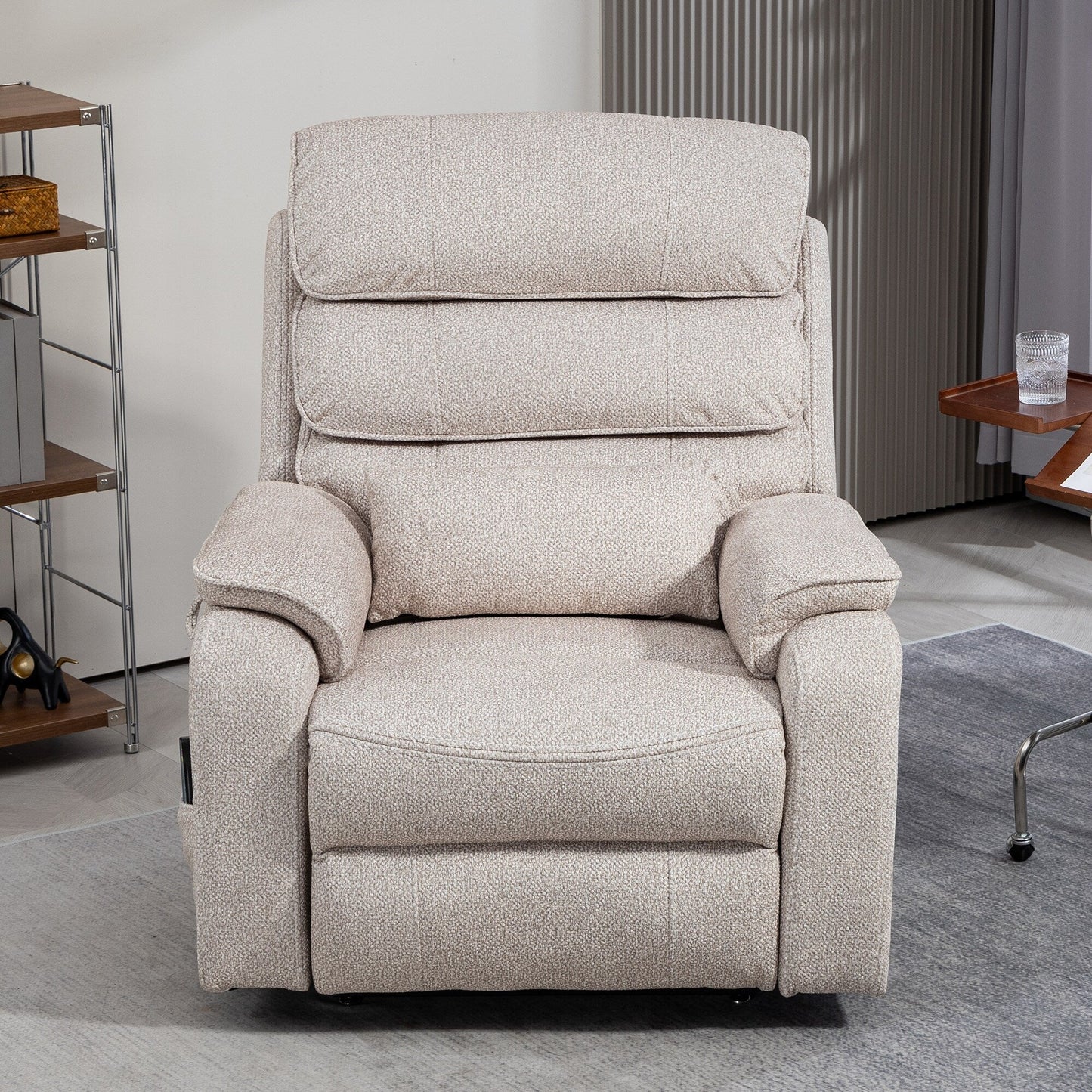 Fauteuil inclinable électrique surdimensionné avec massage thermique, position allongée à 180°