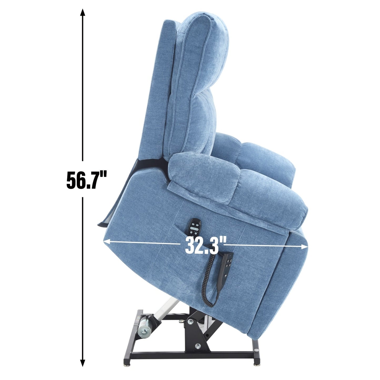 Fauteuil inclinable électrique surdimensionné avec deux moteurs, fonctions de chauffage et de massage, inclinaison infinie, porte-gobelets dissimulés