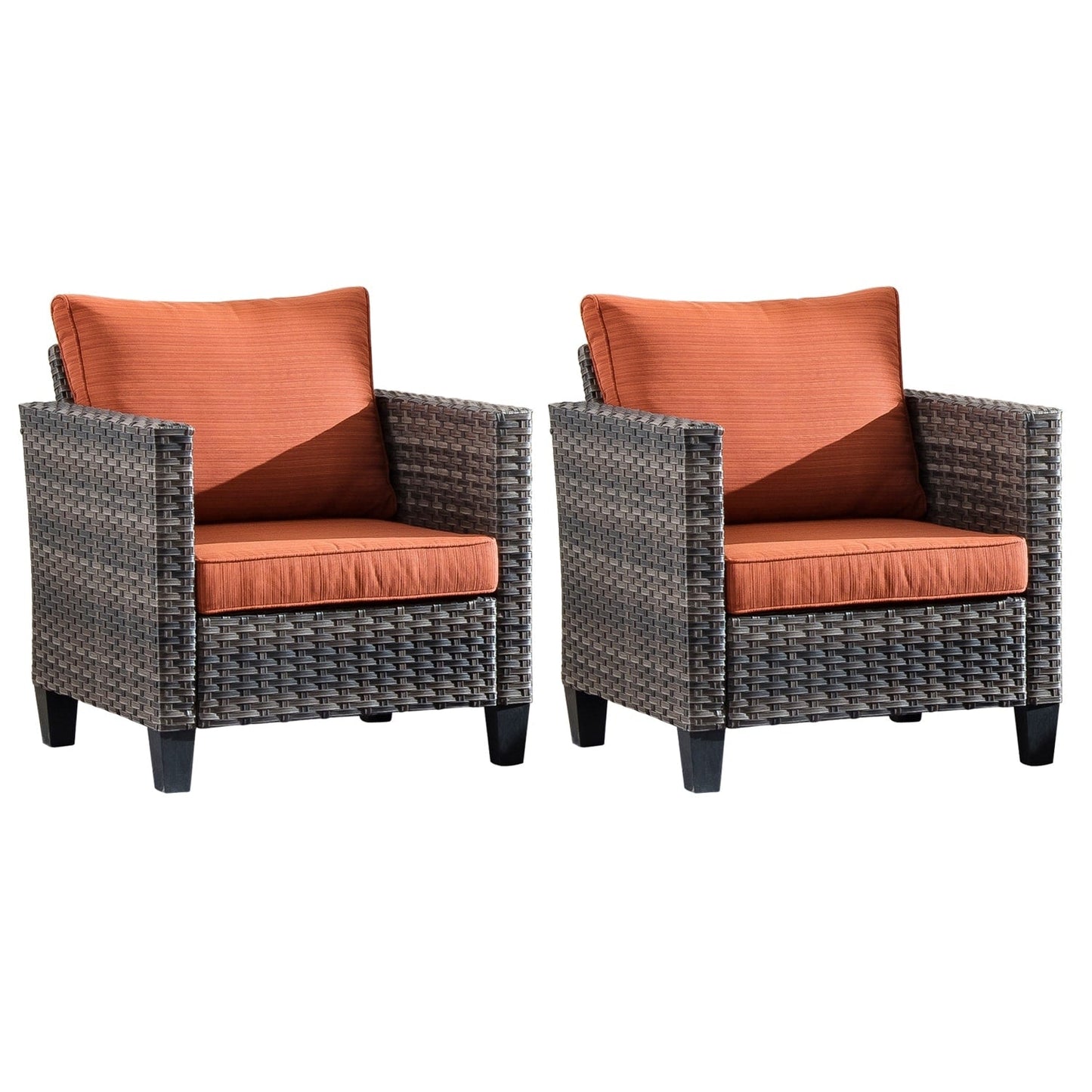 Ensemble de chaises de conversation en osier pour patio extérieur OVIOS